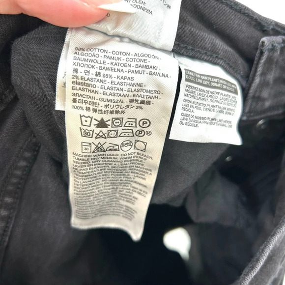 Levi's Mile High Wide Leg Cropped‎ Jeans Black Denim Size 24 - Picture 10 of 10